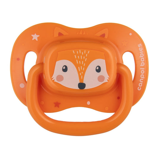 Ciuccio in Silicone Cute Animals Arancione 18+ Mesi
