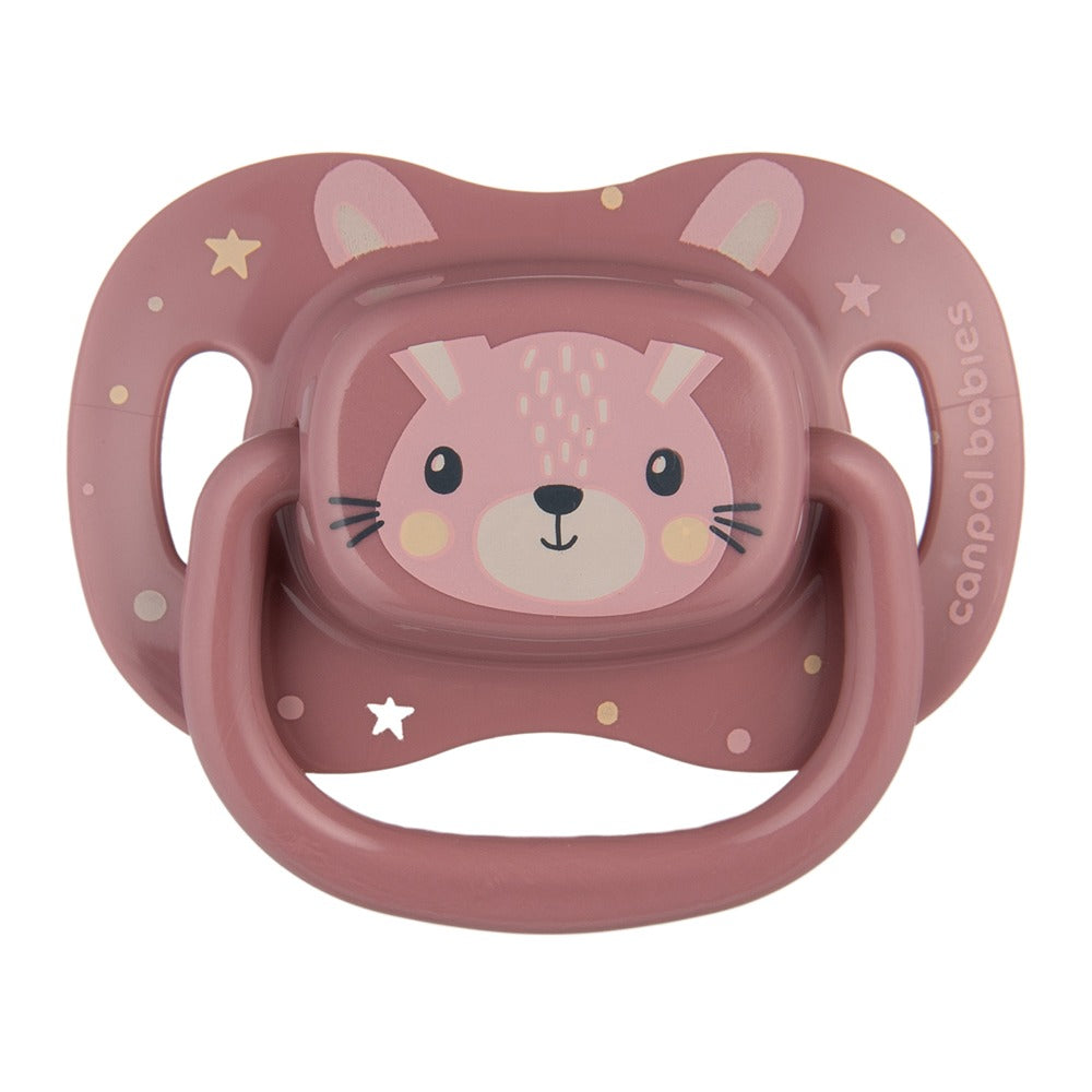 Sucette en silicone rose à motifs d'animaux mignons (18 mois et plus)