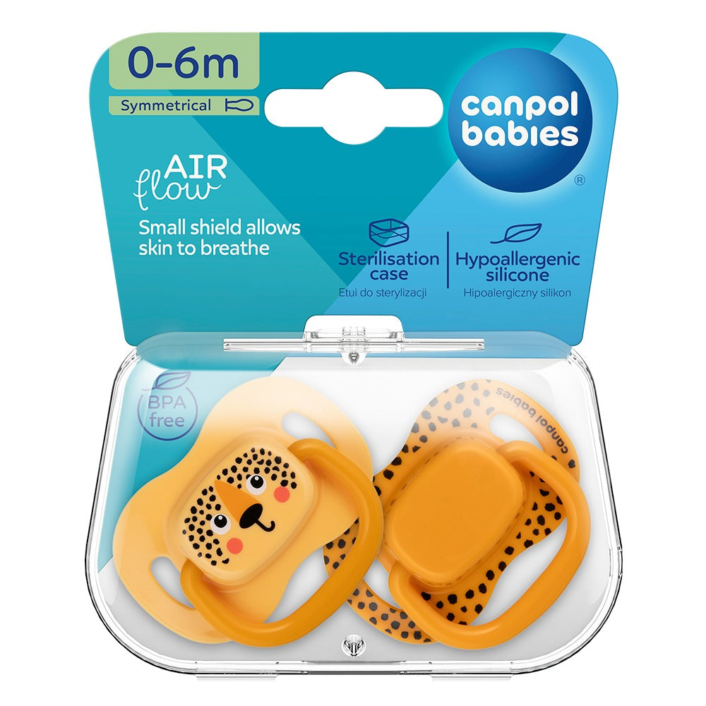 Ciuccio Simmetrico in Silicone BabiesBoo Arancione 0-6 Mesi 2 Pezzi