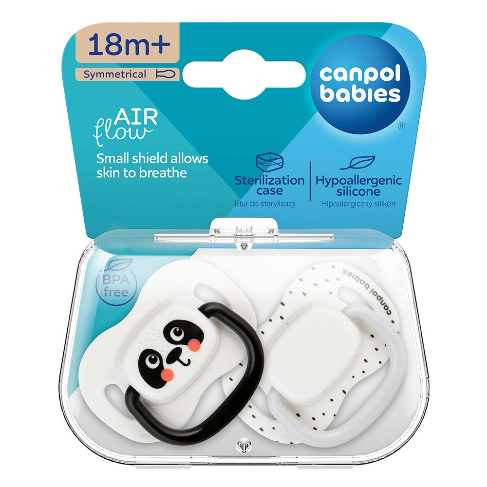 Ciuccio Simmetrico in Silicone BabiesBoo Bianco 18+ Mesi 2 Pezzi