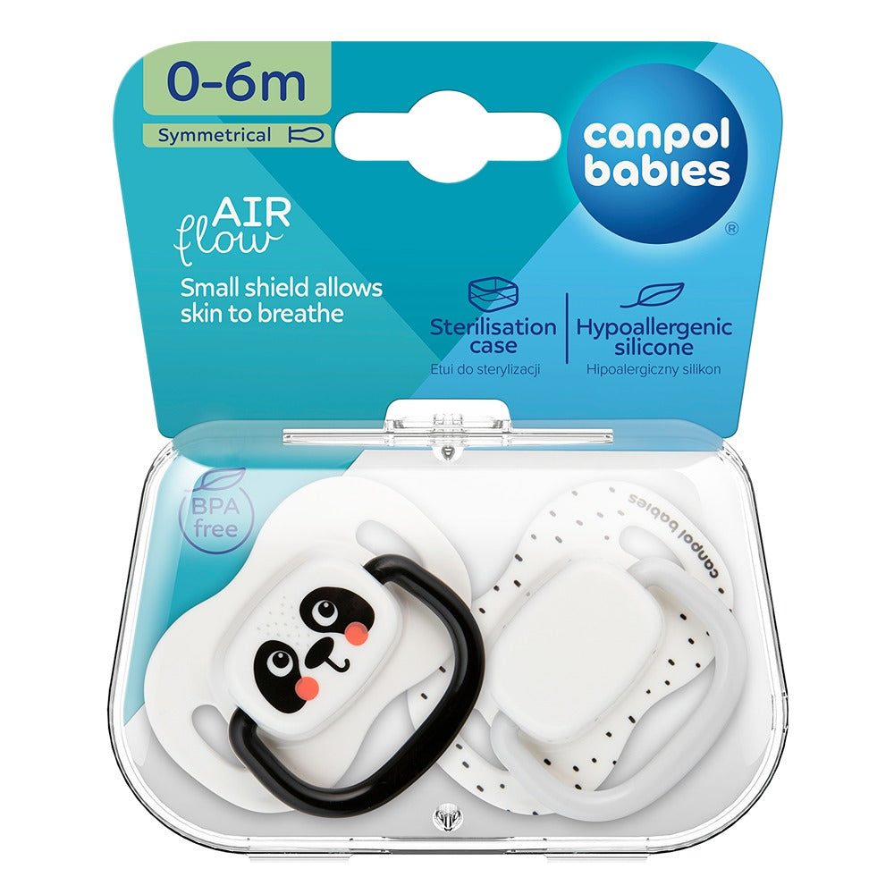 Ciuccio Simmetrico in Silicone BabiesBoo Bianco 0-6 Mesi 2 Pezzi