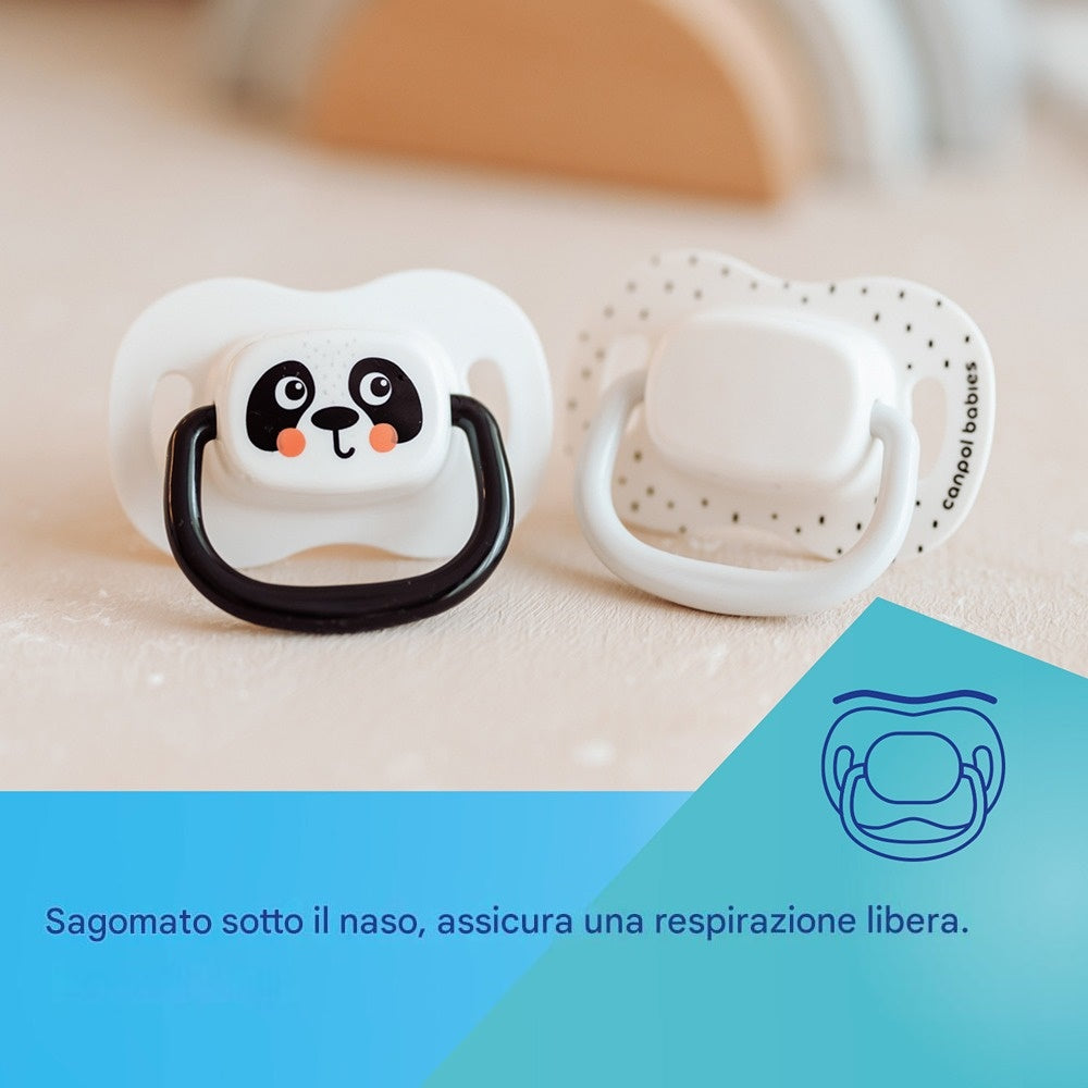 Ciuccio Simmetrico in Silicone BabiesBoo Arancione 18+ Mesi 2 Pezzi