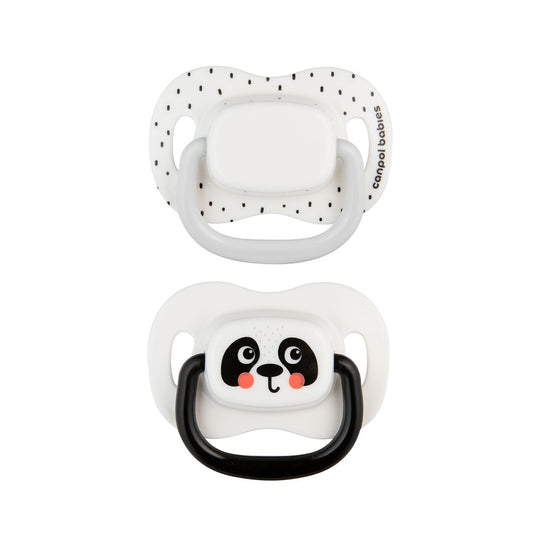 Ciuccio Simmetrico in Silicone BabiesBoo Bianco 18+ Mesi 2 Pezzi