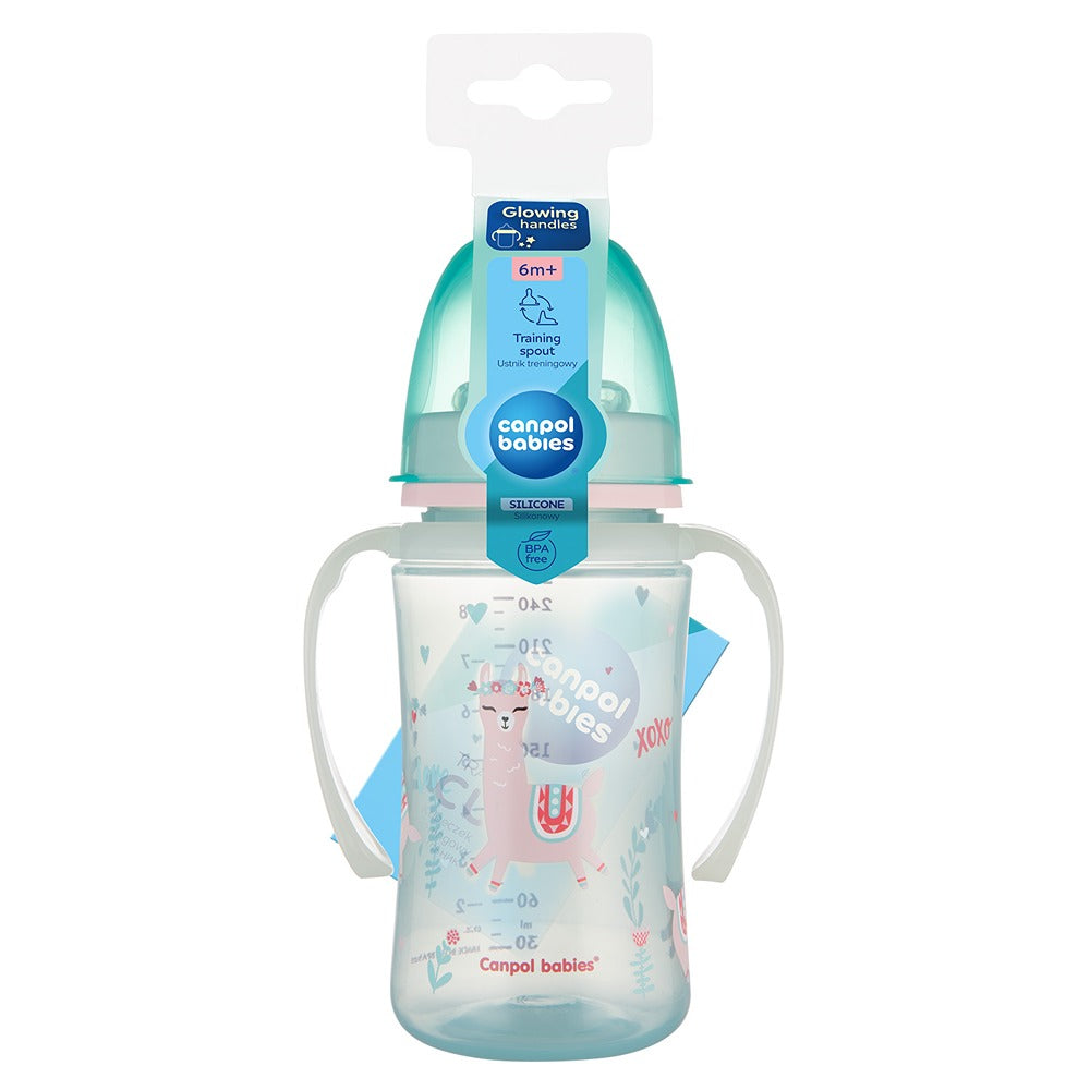 Tazza di Apprendimento con Manici Luminosi PP EasyStart 240 ml Exotic Animals Verde
