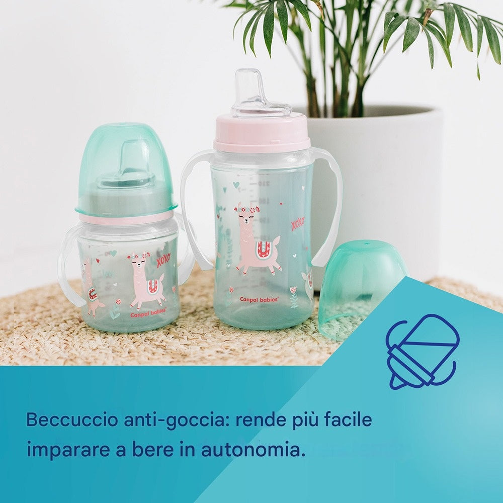 Tazza di Apprendimento con Manici Luminosi PP EasyStart 240 ml Exotic Animals Verde