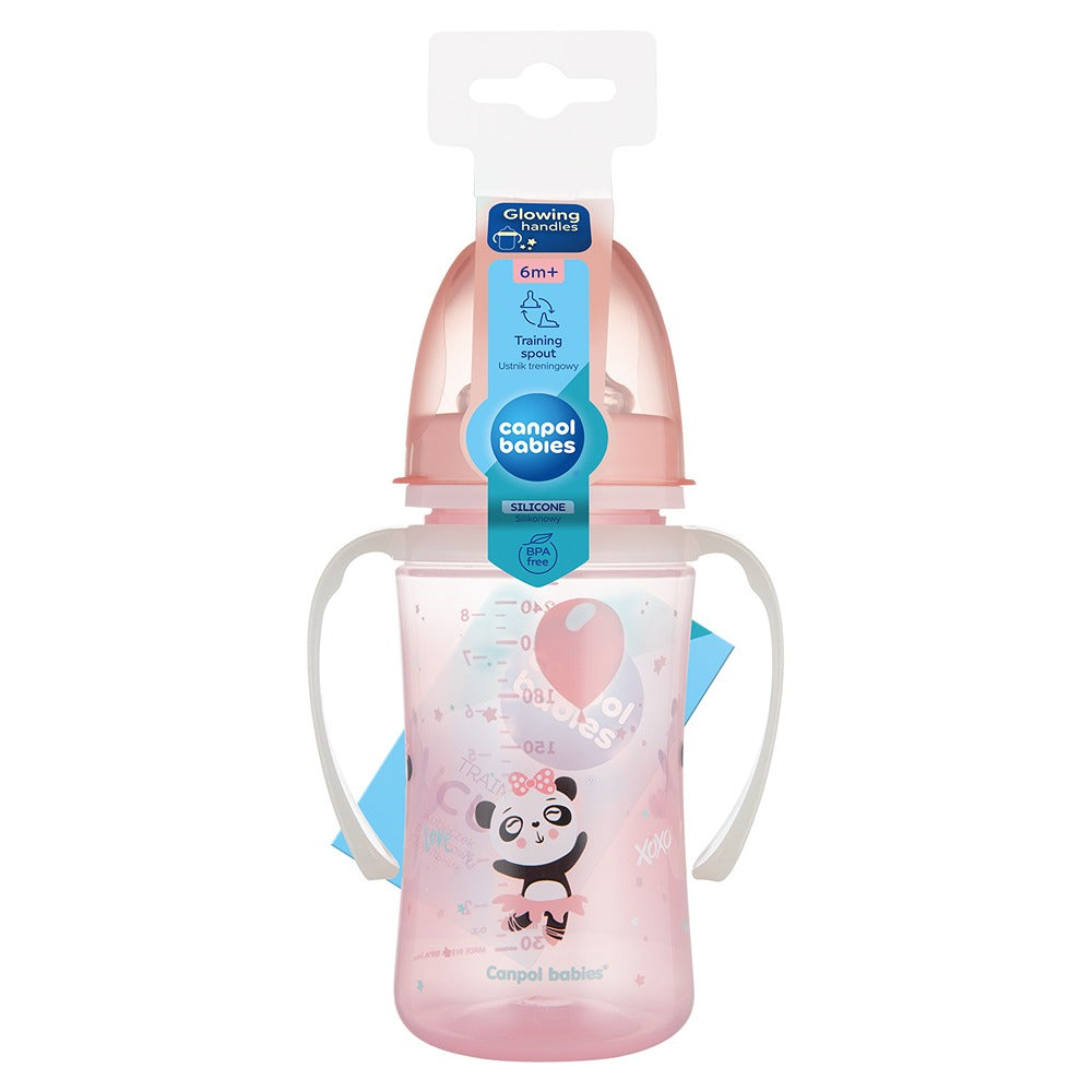 Tazza di Apprendimento con Manici Luminosi PP EasyStart 240 ml Exotic Animals Rosa