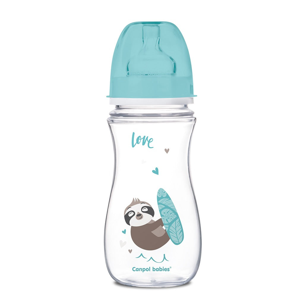 Biberon Anti-Colica a Collo Largo 300  ml PP Easy Start Exotics Animals Blu