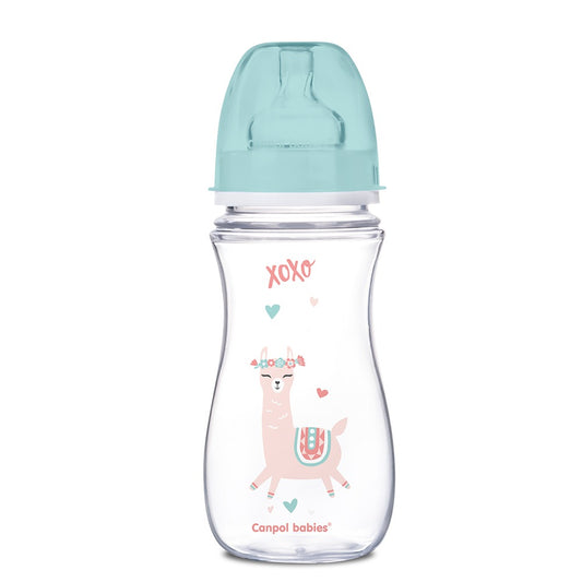 Biberon Anti-Colica a Collo Largo 300  ml PP Easy Start Exotics Animals Verde