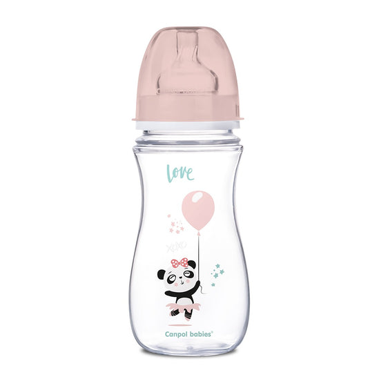 Biberon Anti-Colica a Collo Largo 300  ml PP Easy Start Exotics Animals Rosa