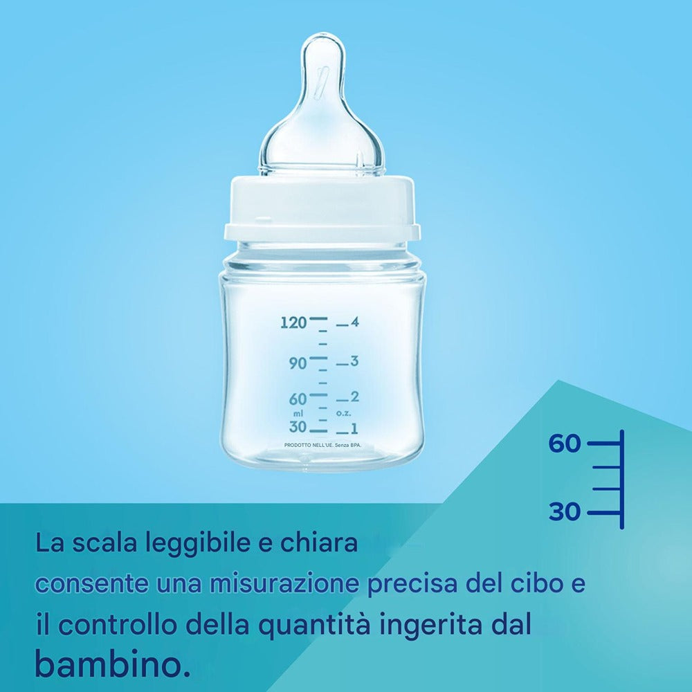 Biberón anticólicos Royal Baby Easy Start de cuello ancho, 240 ml, PP, azul