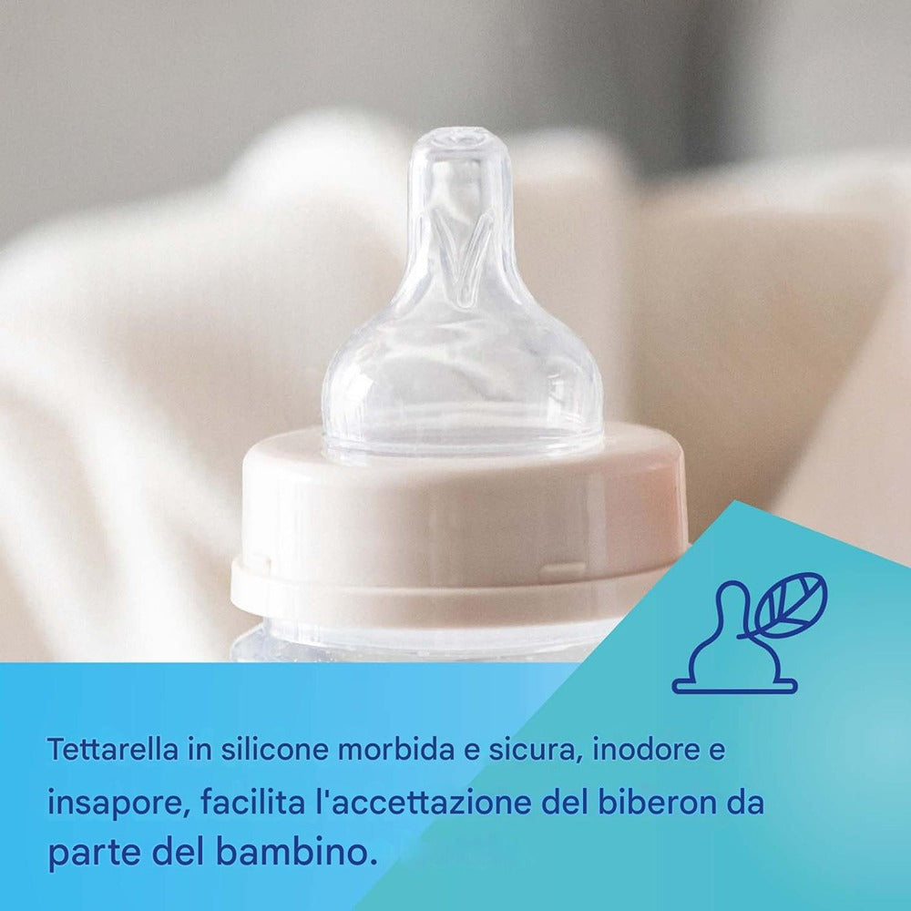 Biberón anticólicos Royal Baby Easy Start de cuello ancho, 240 ml, PP, azul