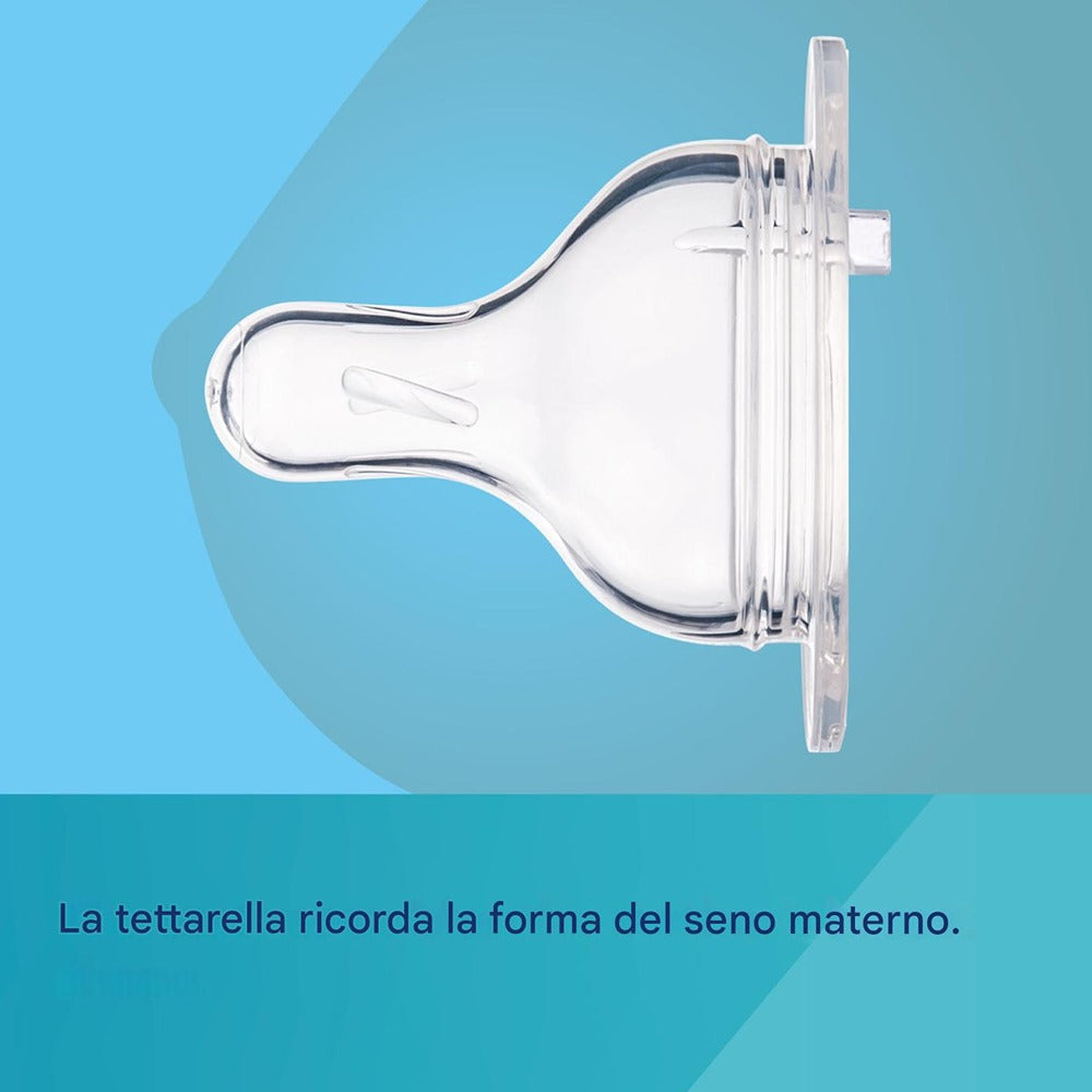 Biberón anticólicos Royal Baby Easy Start de cuello ancho, 240 ml, PP, azul