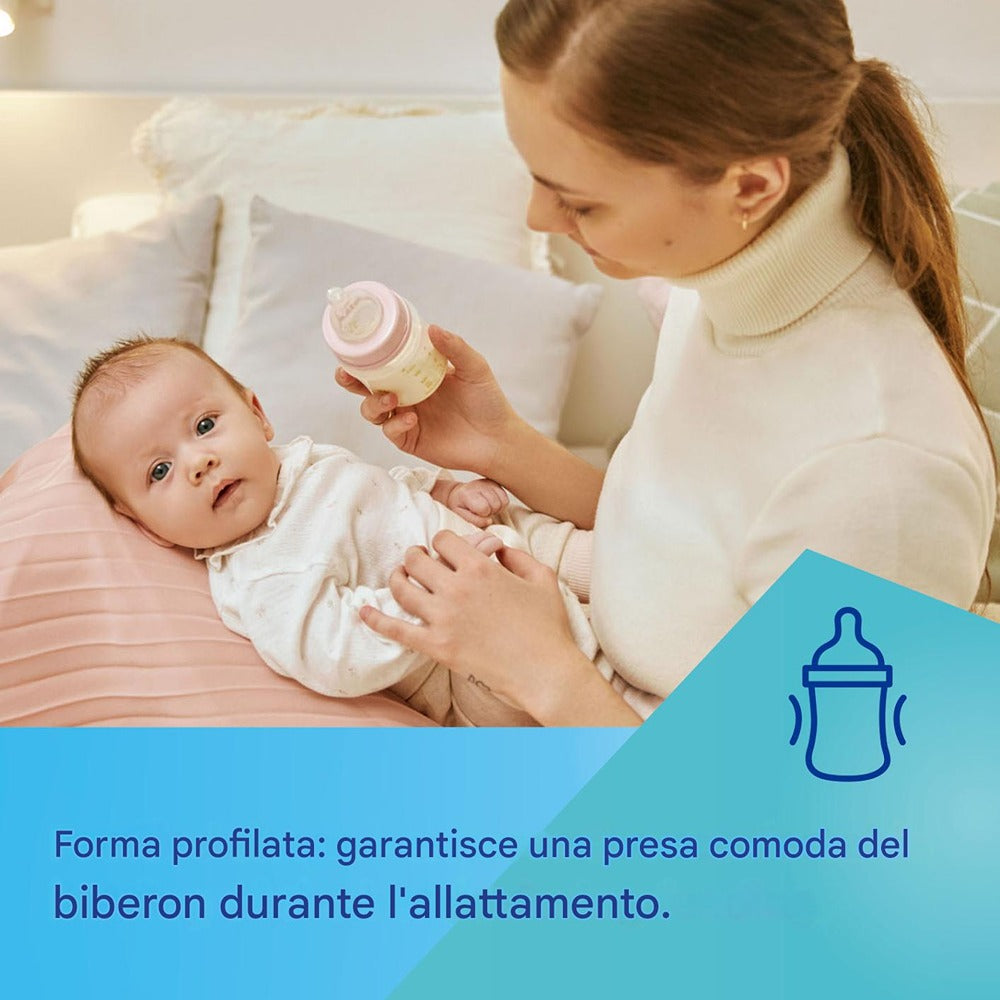 Biberón anticólicos Royal Baby Easy Start de cuello ancho, 240 ml, PP, azul