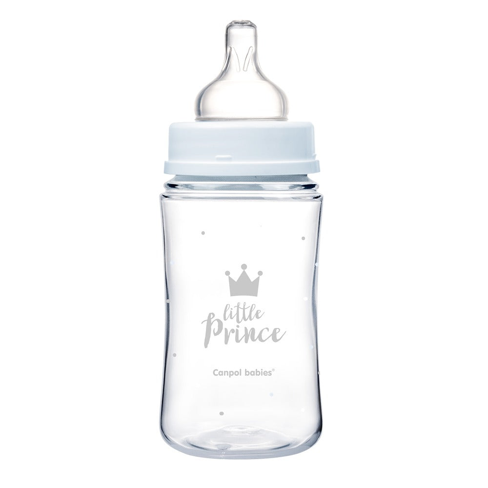 Biberón anticólicos Royal Baby Easy Start de cuello ancho, 240 ml, PP, azul