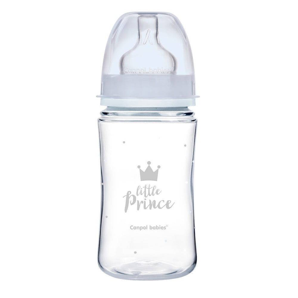 Biberón anticólicos Royal Baby Easy Start de cuello ancho, 240 ml, PP, azul