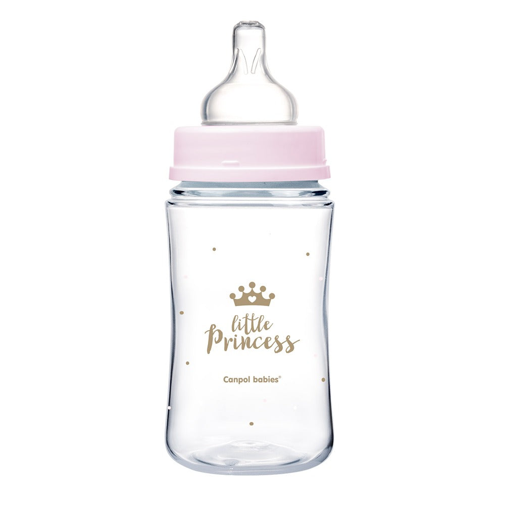 Biberón anticólicos Royal Baby Easy Start de cuello ancho, 240 ml, PP, rosa
