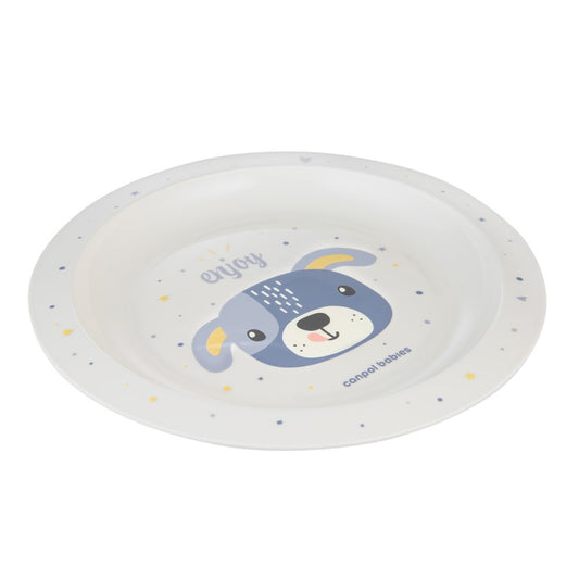 Piatto di Plastica per Bambini Cute Animals Blu
