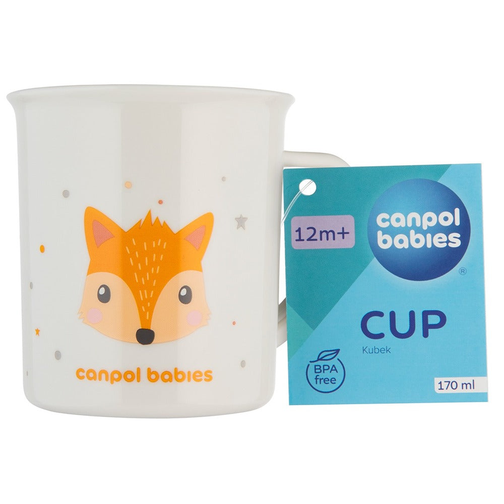 Tazza in Plastica con Manico 170 ml Cute Animals Arancione
