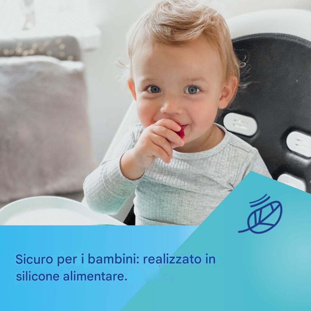 Bol en silicone à 3 compartiments avec ventouse 360 ​​ml Gris
