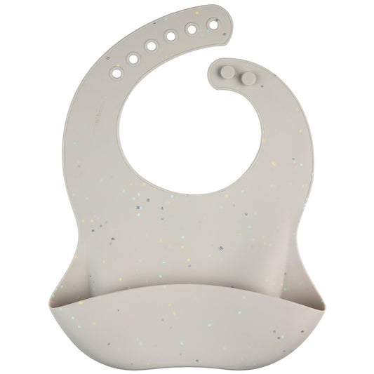 Bavaglino in Silicone con Tasca Dots Grigio