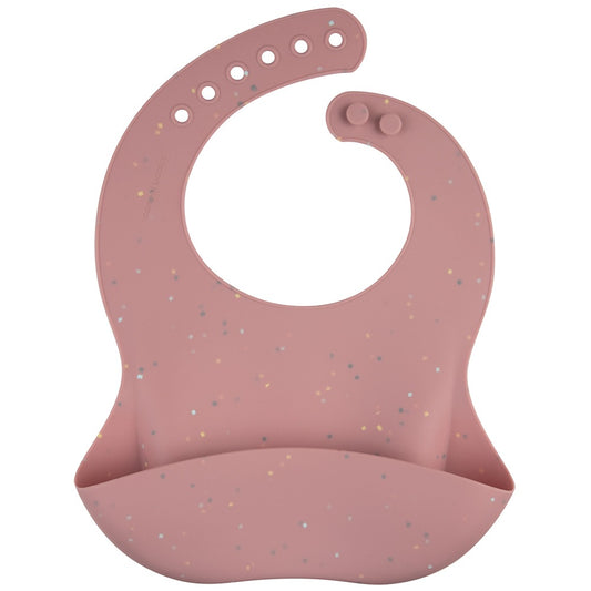 Bavaglino in Silicone con Tasca Dots Rosa