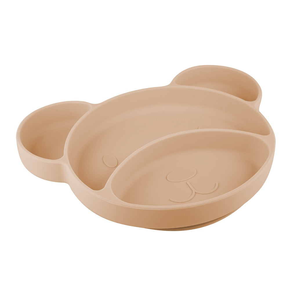 Plato de Silicona con Ventosa Oso Beige