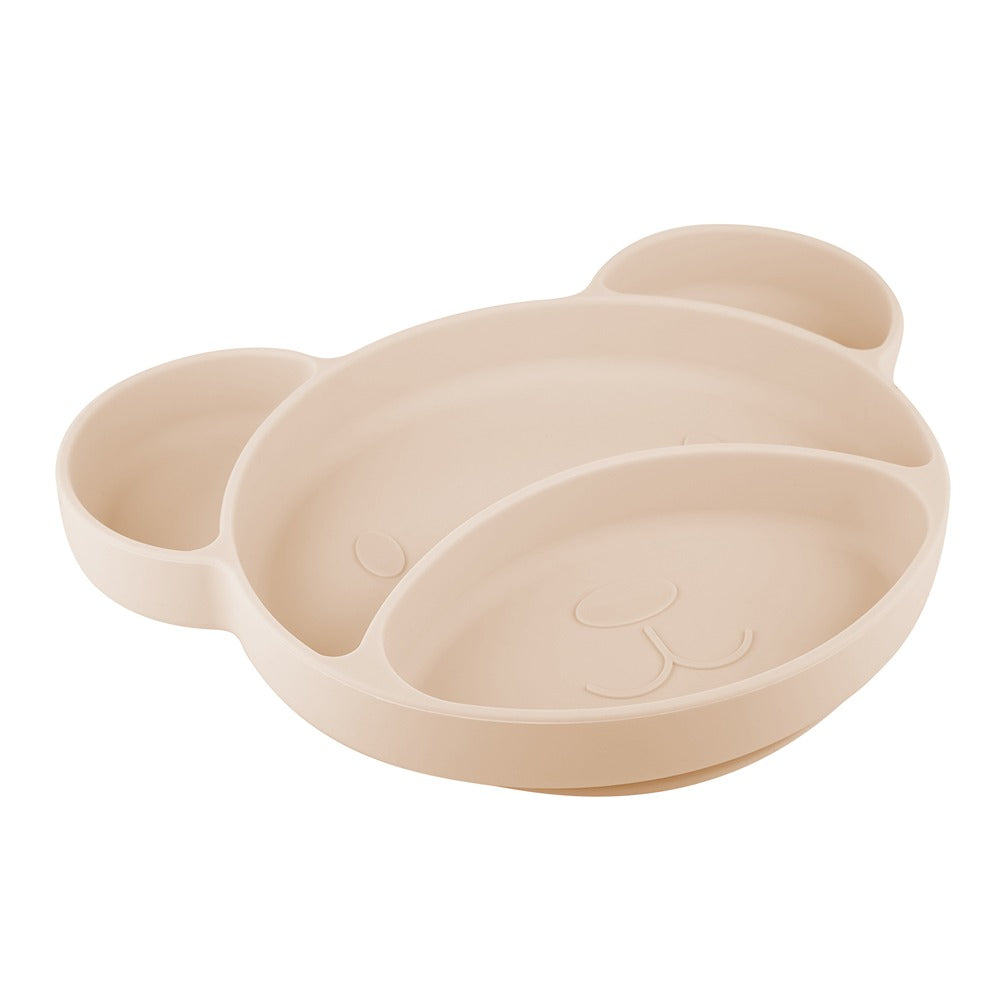 Plato de silicona con ventosa Bear Cream