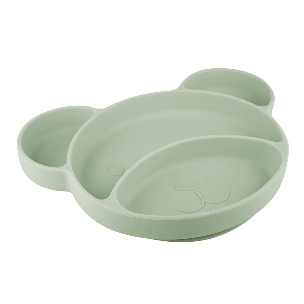 Assiette en silicone avec ventouse Green Bear