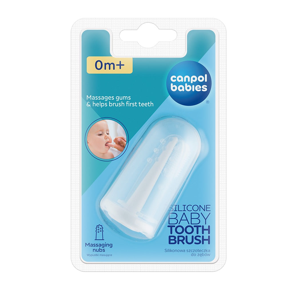 Cepillo de dientes de silicona con estuche para encías y dientes