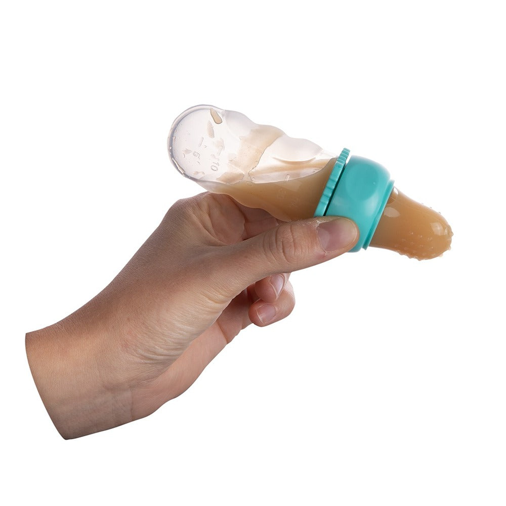 Cucchiaio Dosatore per Pappa in Silicone Morbido Turchese