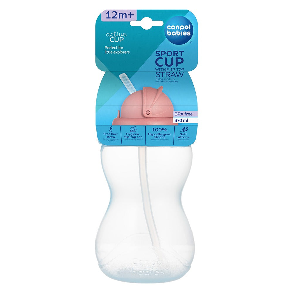 Sport Cup con Cannuccia in Silicone Flip-Top 370 ml Blu