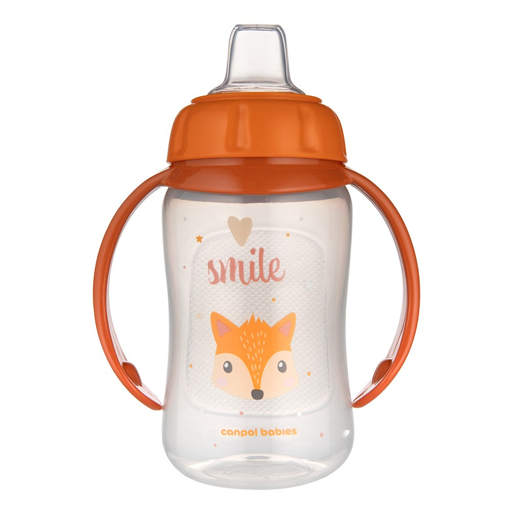 Tazza da Allenamento con Beccuccio in Silicone Morbido 320 ml Cute Animals Arancione