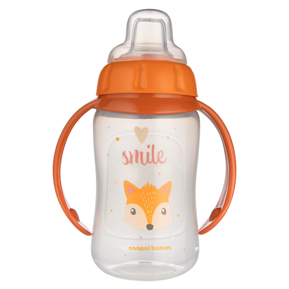 Tazza da Allenamento con Beccuccio in Silicone Morbido 320 ml Cute Animals Arancione