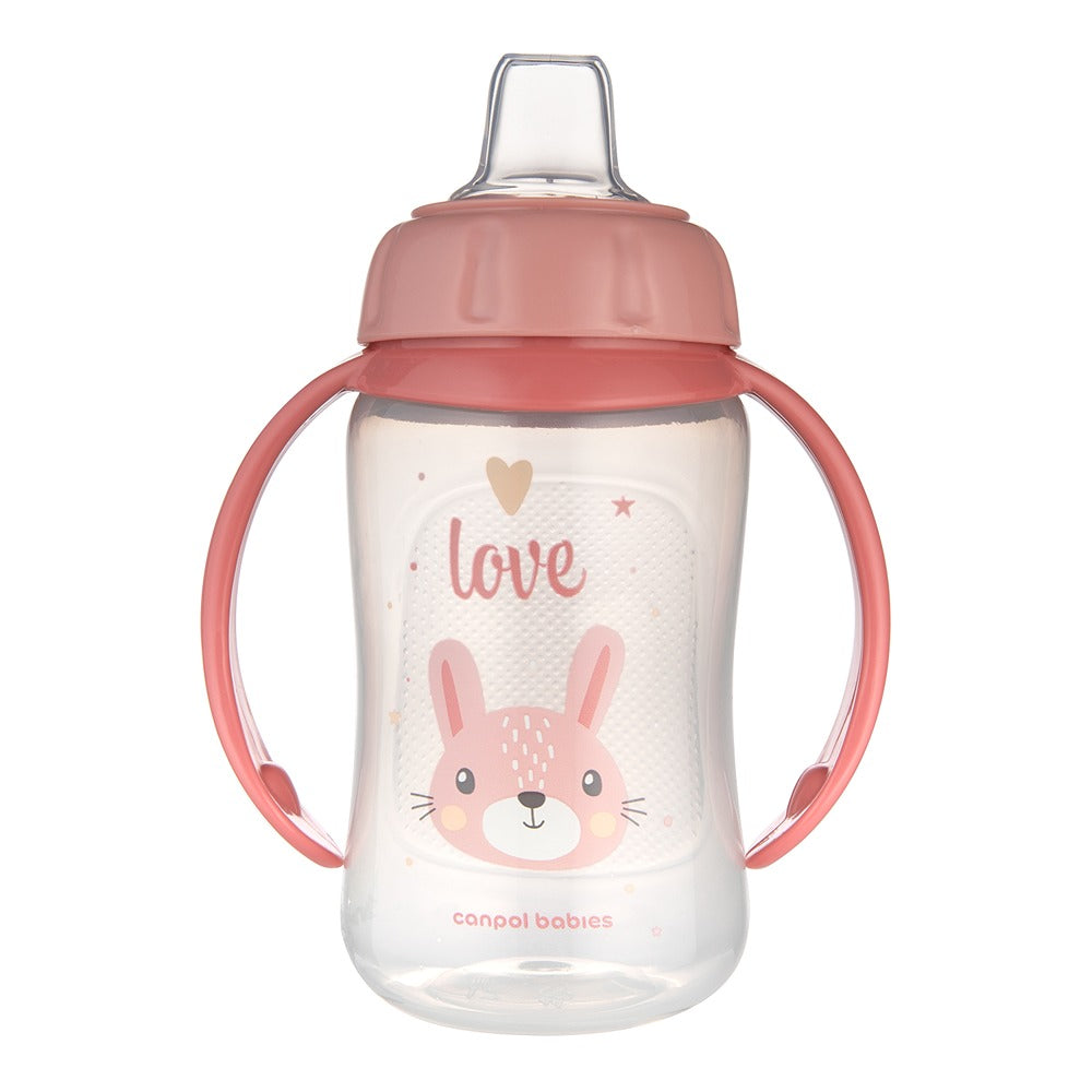 Tazza da Allenamento con Beccuccio in Silicone Morbido 320 ml Cute Animals Rosa