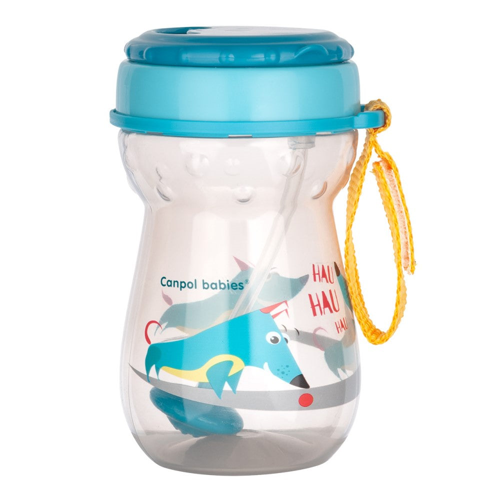 Sport Cup con Cannuccia con Peso Flip-top 350 ml Blu