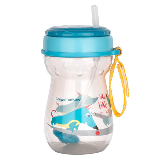 Sport Cup con Cannuccia con Peso Flip-top 350 ml Blu