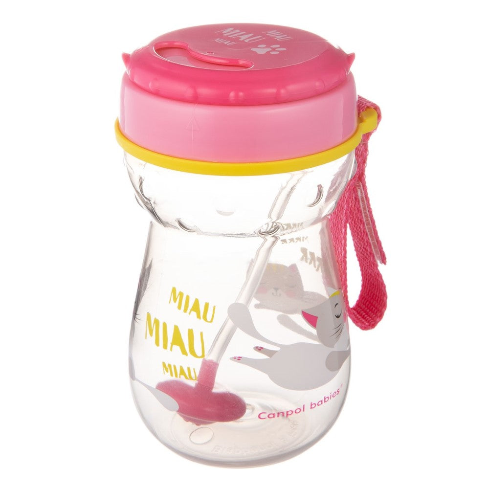 Sport Cup con Cannuccia con Peso Flip-top 350 ml Rosa