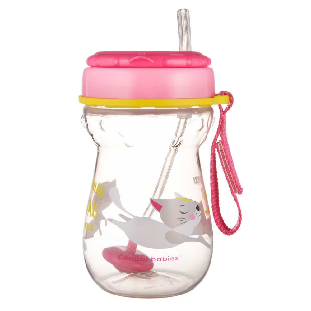 Sport Cup con Cannuccia con Peso Flip-top 350 ml Rosa