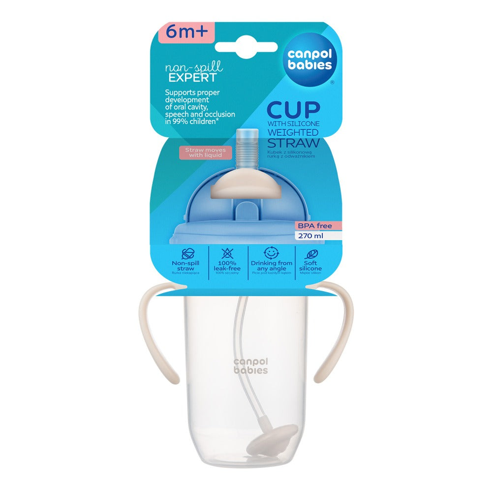 Tazza Antigoccia con Cannuccia Appesantita 270 ml Crema