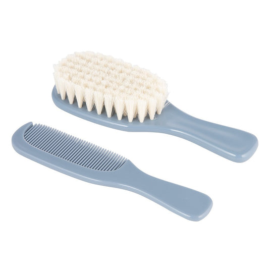 Spazzola & Pettine con Setole Naturali Gold Blu