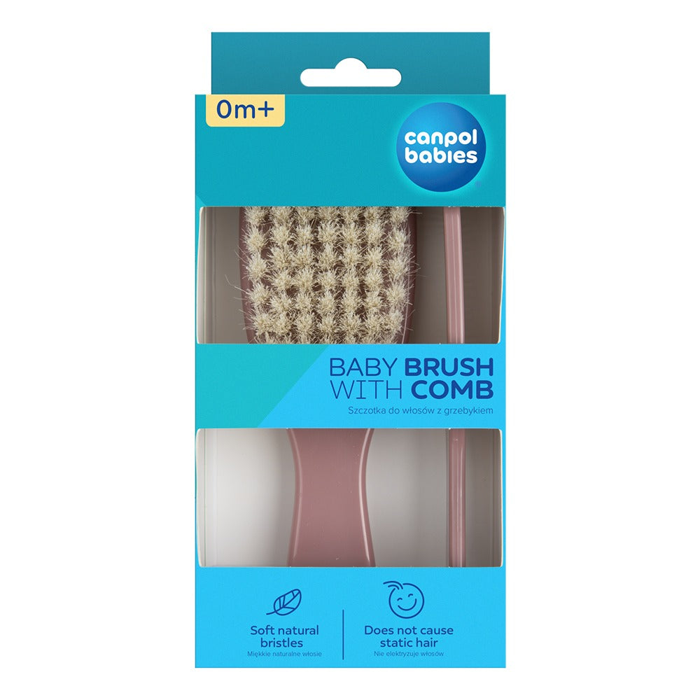 Cepillo y peine de cerdas naturales de oro rosa