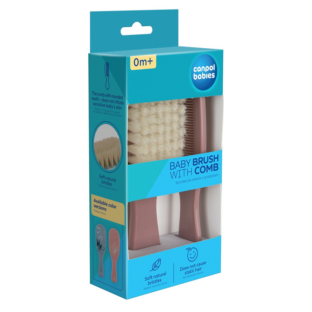 Cepillo y peine de cerdas naturales de oro rosa