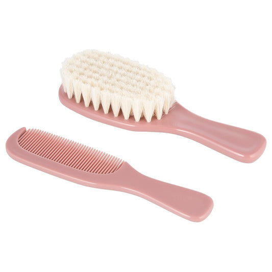 Spazzola & Pettine con Setole Naturali Gold Rosa