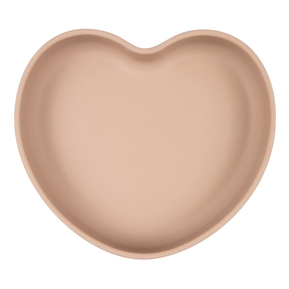 Piatto in Silicone con Ventosa Heart Beige