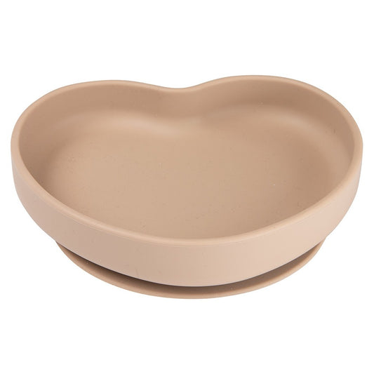 Piatto in Silicone con Ventosa Heart Beige