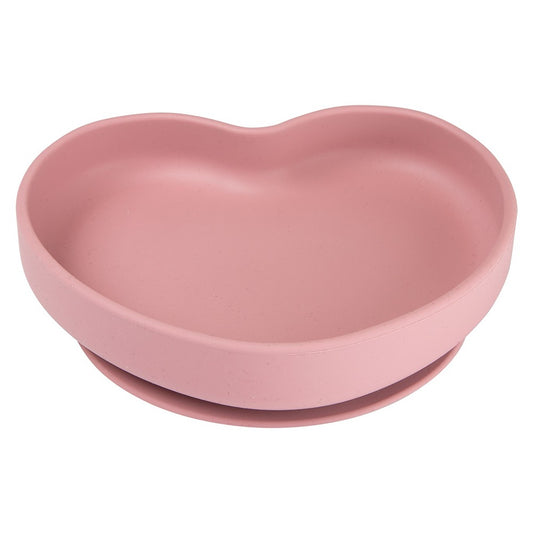 Piatto in Silicone con Ventosa Heart Rosa