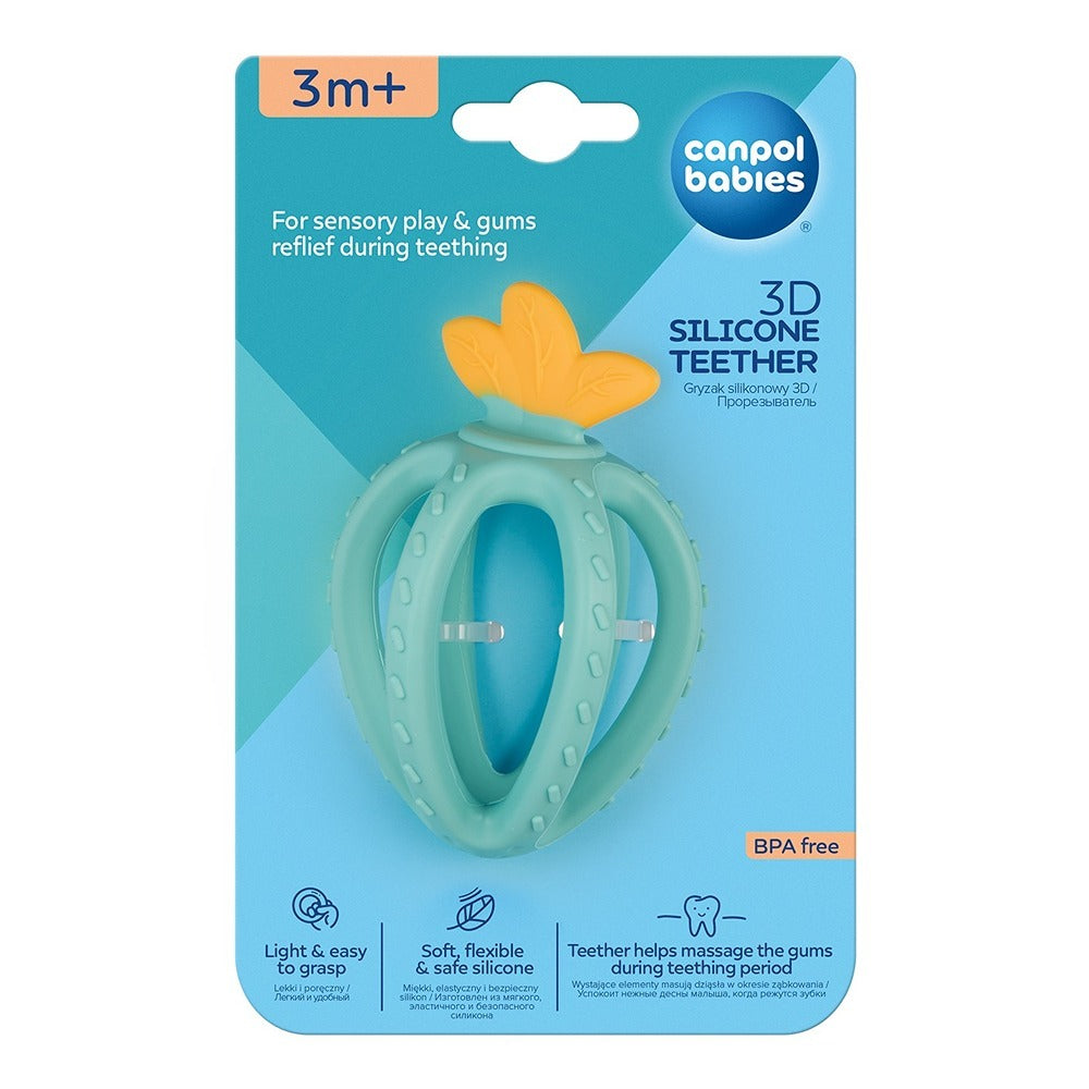 Massaggiagengive Sensoriale 3D in Silicone Fragola Turchese