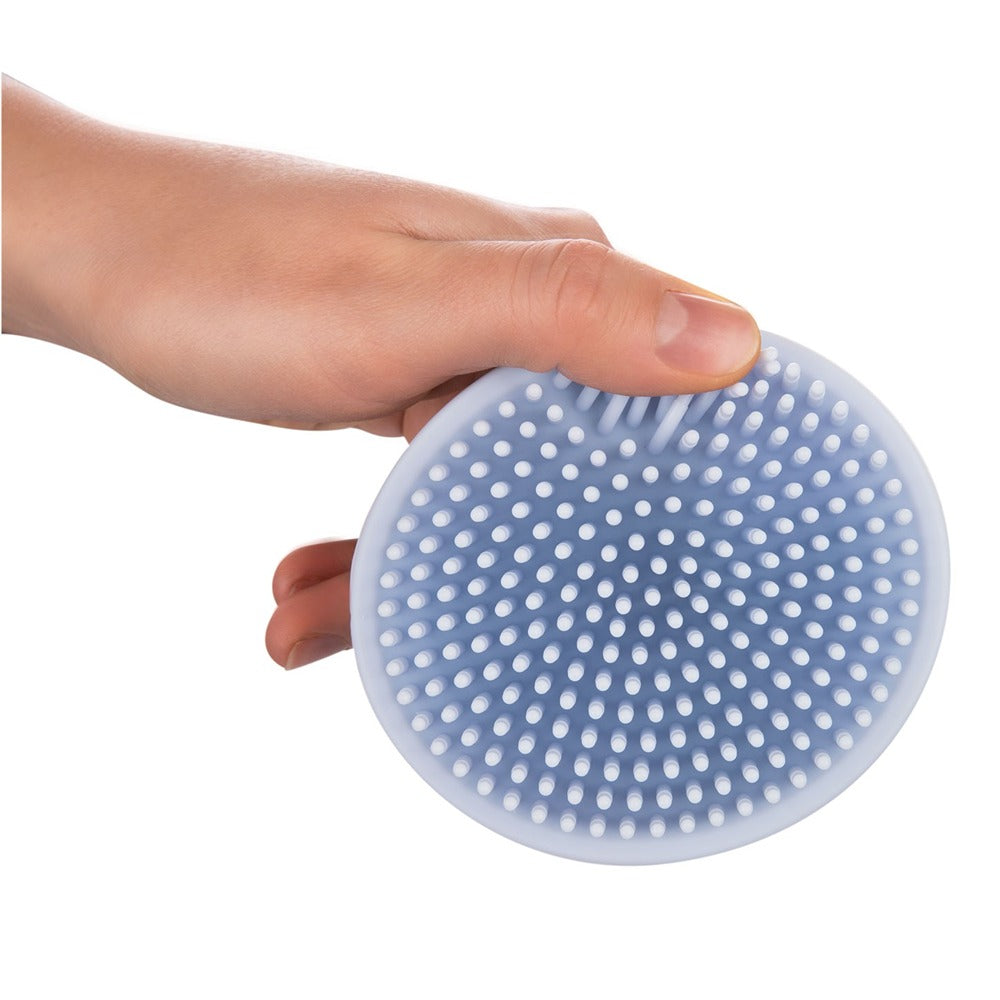 Brosse de bain en silicone bleue