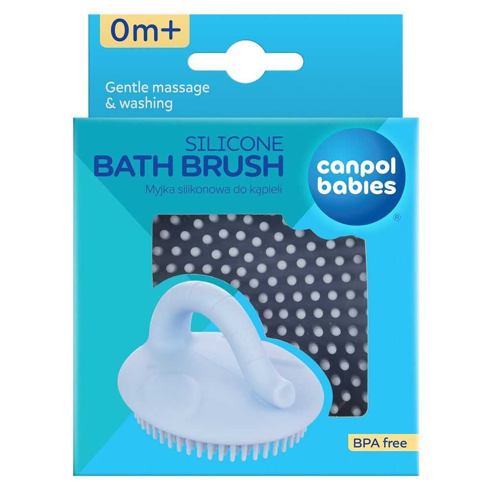 Brosse de bain en silicone bleue
